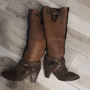 Bronx real leather and lamb fur boots